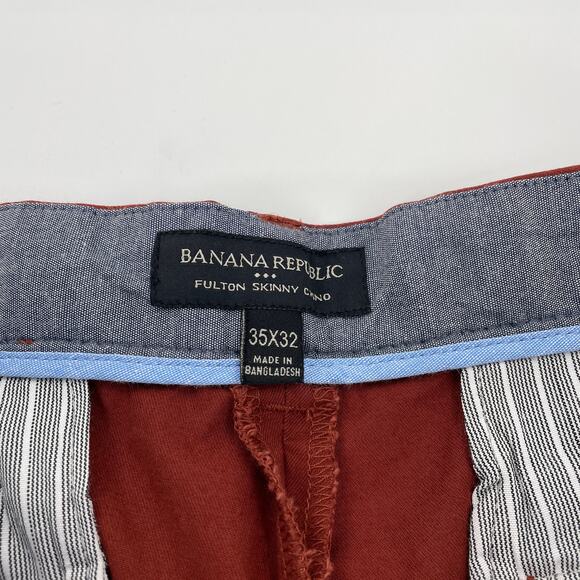 BANANA REPUBLIC Factory Fulton Skinny Chino Size 34 x 31 Straight Leg Stretch - Picture 3 of 7